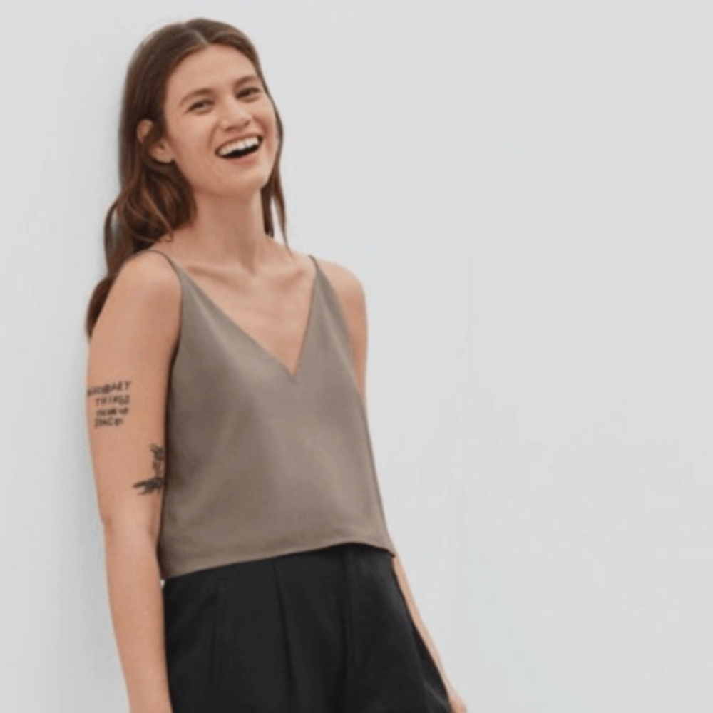 Everlane Washable Silk Cropped Cami - Size 2